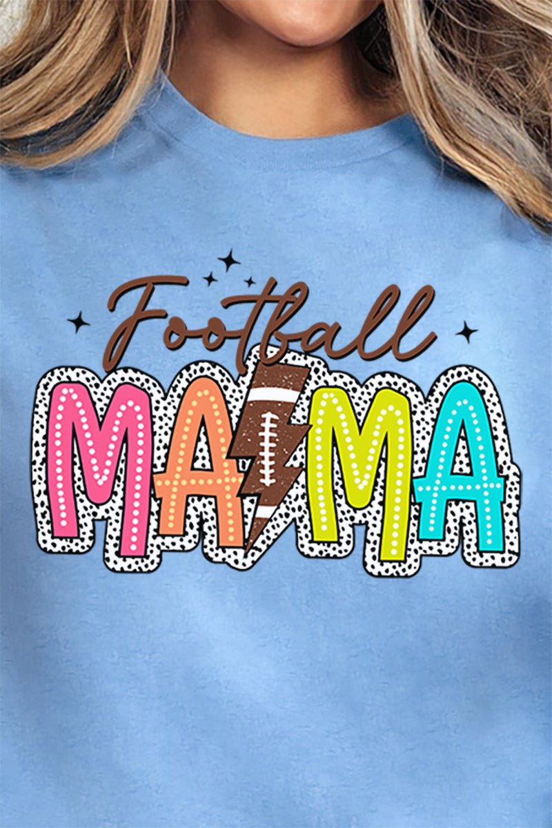 Dalmatian Dots Football Mama Relaxed-Fit Short Sleeve Cotton T-Shirt