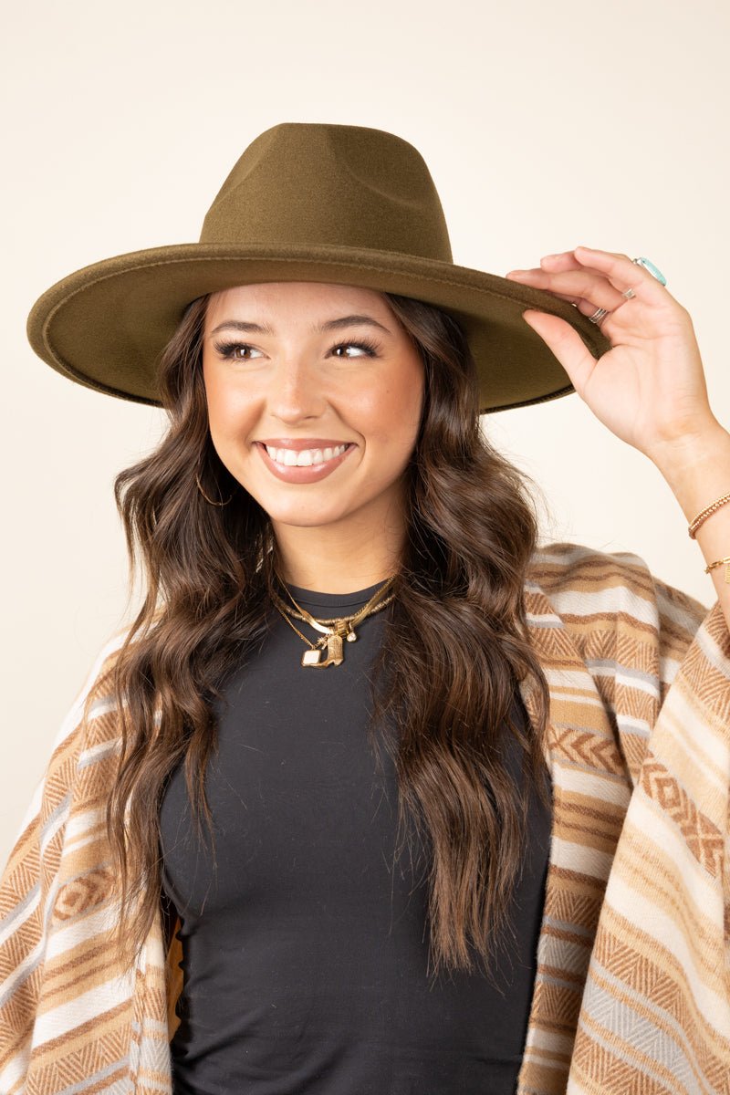 Stylish Olive Desperado Felt Hat for a Fashionable Look