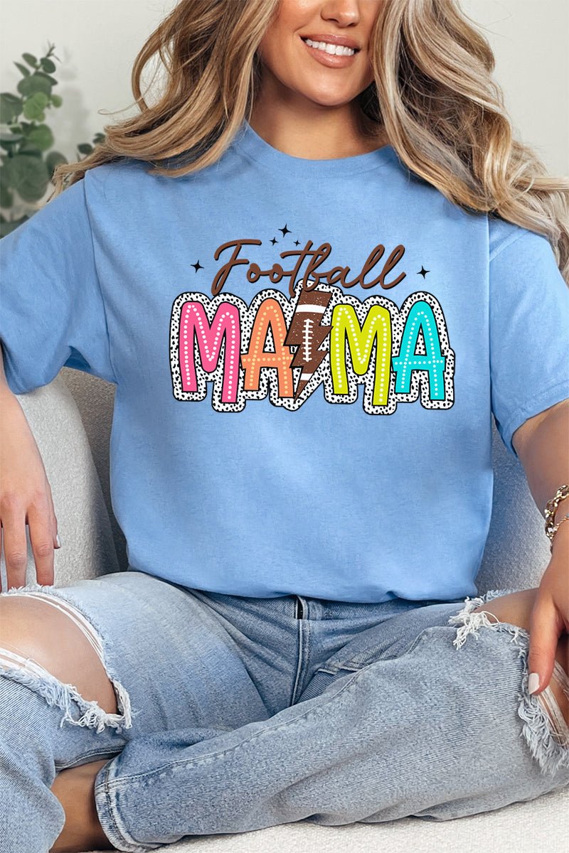 Dalmatian Dots Football Mama Relaxed-Fit Short Sleeve Cotton T-Shirt
