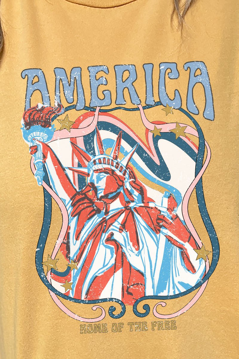 Vintage-Style America Home Of The Free Unisex Mineral-Washed T-Shirt