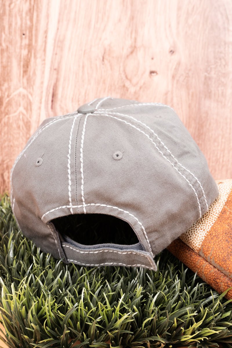 Fashionable Distressed Light Gray 'Love' Design Football Helmet Style Baseball Cap for All Seasons