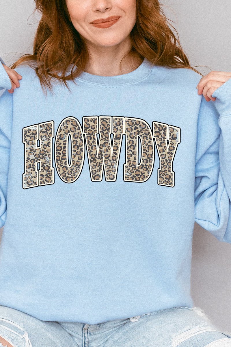 Stylish Arched Leopard Print Heavyweight Unisex Crew Sweatshirt