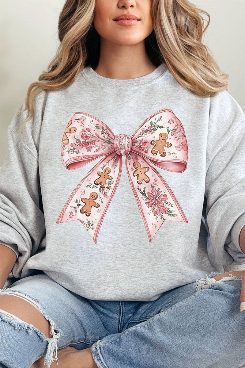 Unisex Gingerbread Coquette Bow NuBlend Crew Style Sweatshirt for Comfort and Fashion