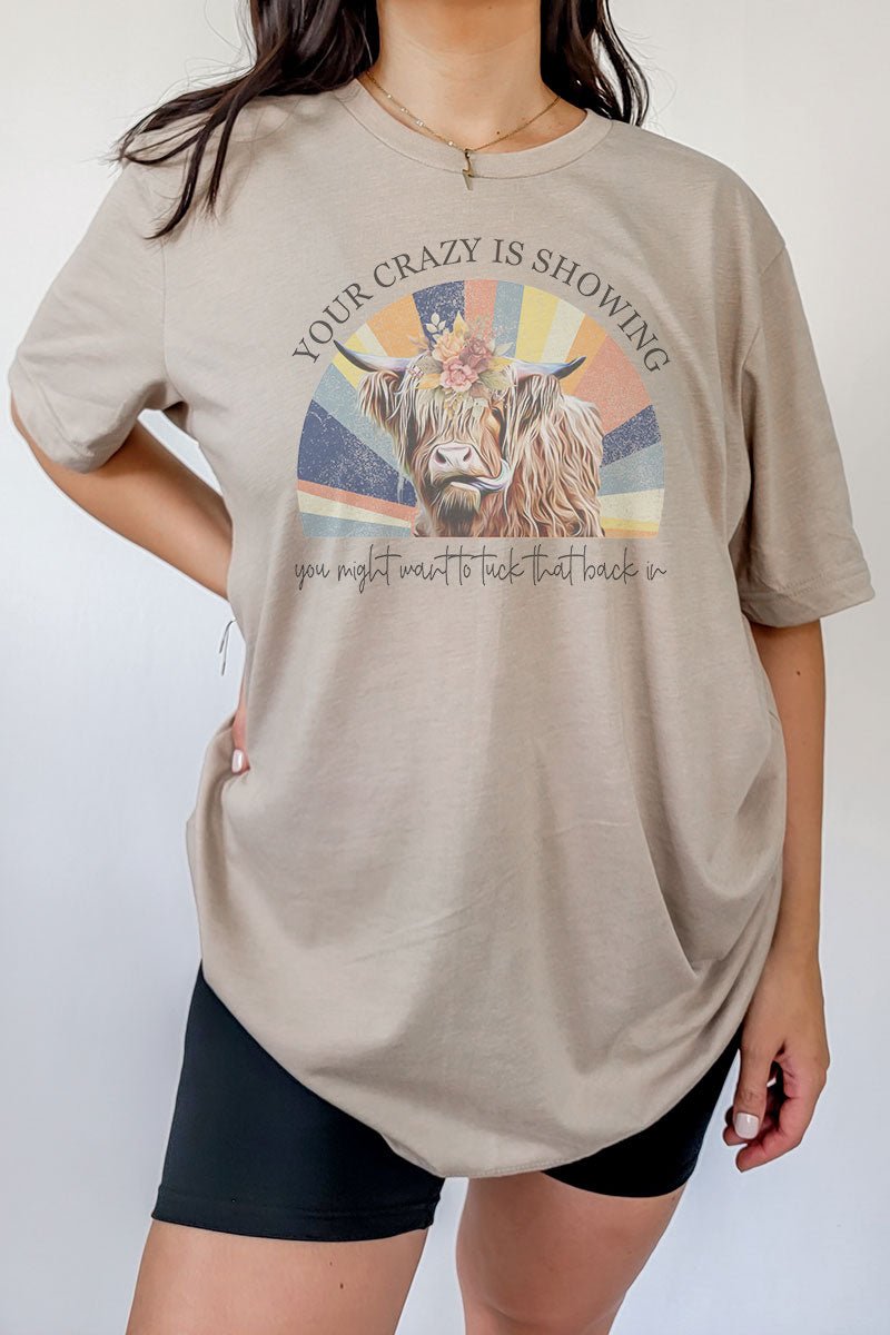 Vintage-Look Floral Cow Tri-Blend Unisex Short Sleeve T-Shirt