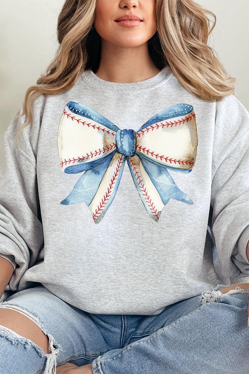 Baseball-themed Girly Style Unisex NuBlend Crew Neck Sweatshirt for All Ages