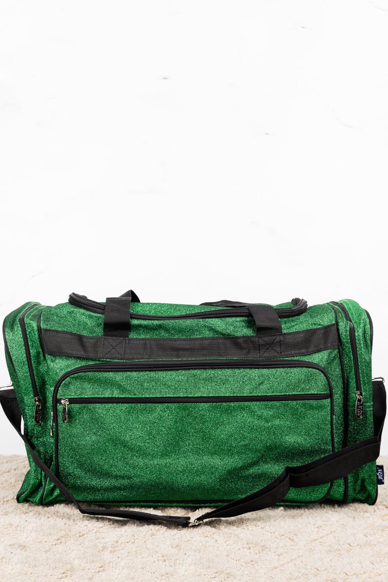 Stylish NGIL Green Glittery Duffle Bag for Short Trips, 23-Inch