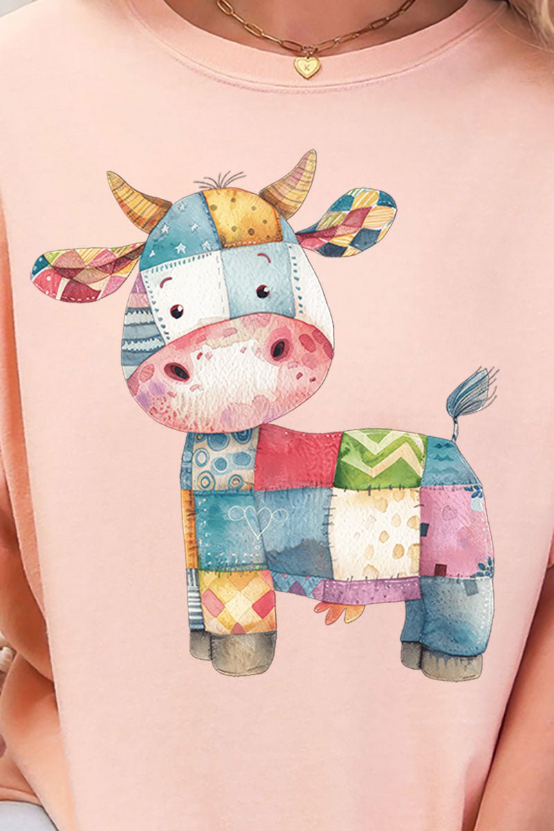 Adult Comfort Colors Faux Patchwork Ring-Spun Cotton Graphic Tee