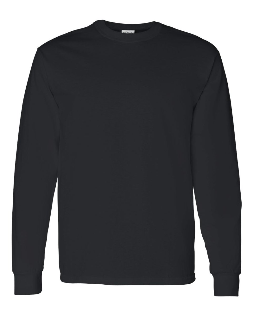 Adult Heavy Cotton Long Sleeve T-Shirt with Faux Tinsel Merry Christmas Heat Transfer