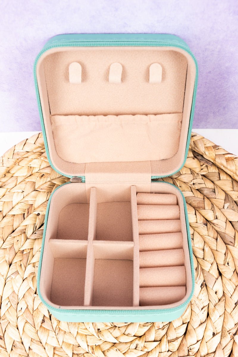Mint Small Travel Jewelry Storage Box for the Lord's Prayer Style