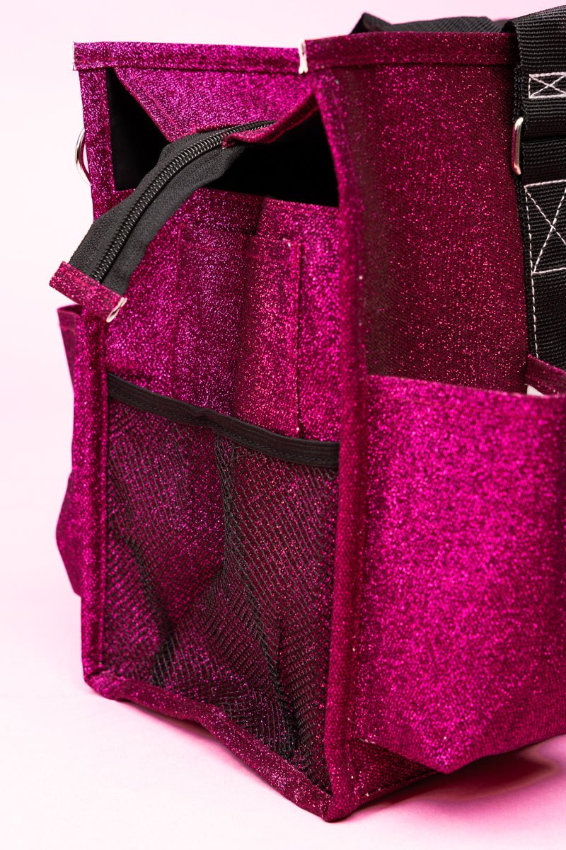 NGIL Fashionable Hot Pink Glittery Tote Bag for Organizing Your Essentials