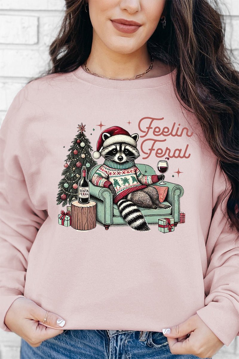 Unisex NuBlend Crew Feelin' Feral Christmas Cozy Sweatshirt