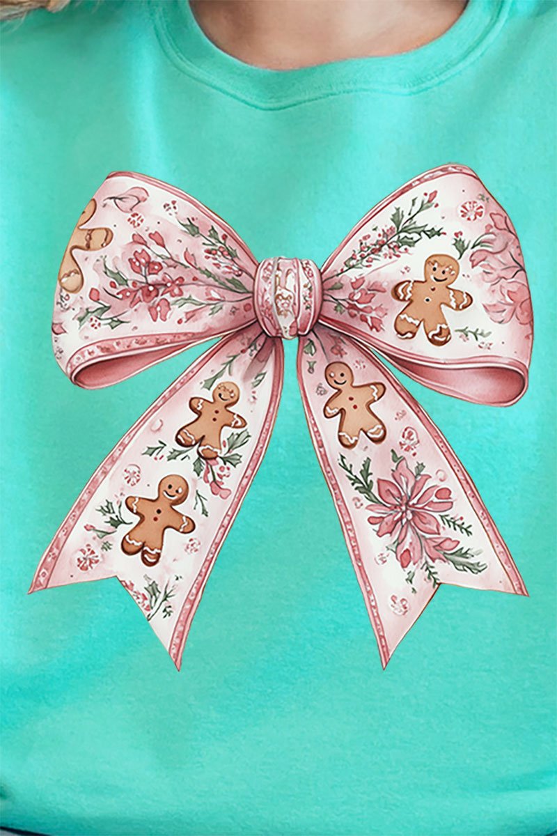 Unisex Gingerbread Coquette Bow NuBlend Crew Style Sweatshirt for Comfort and Fashion