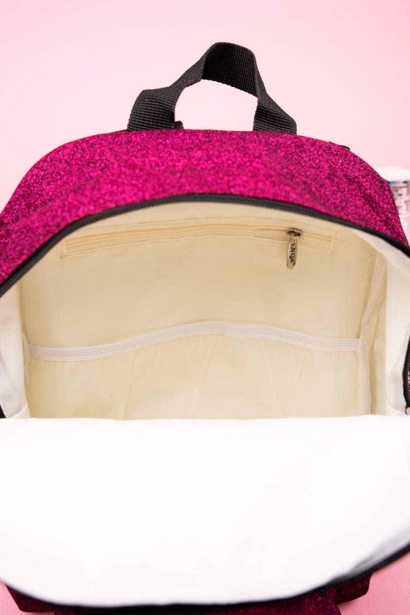 NGIL Petite Hot Pink Glittery Glam Lille Backpack for On - the - Go