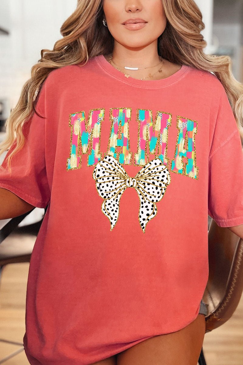 Adult Comfortable Ring-Spun Cotton Brushed Colorful Graphic T-Shirt for Mamas
