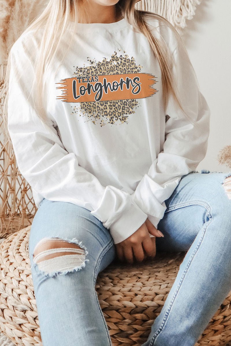 Unisex NuBlend Crew Longhorns Graphic Brush Sweatshirt for Cozy Wear