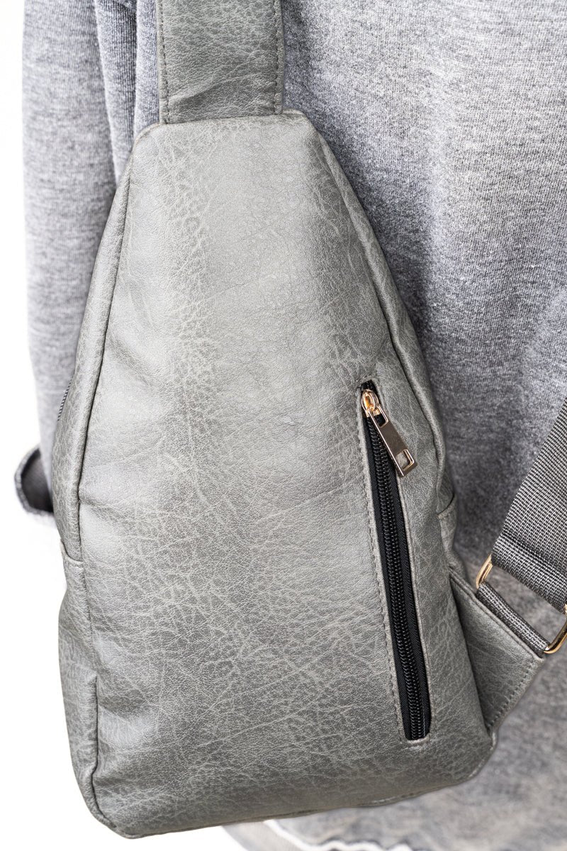 NGIL Fashionable Dark Gray Compact Rylee-style Sling Backpack for Daily Use