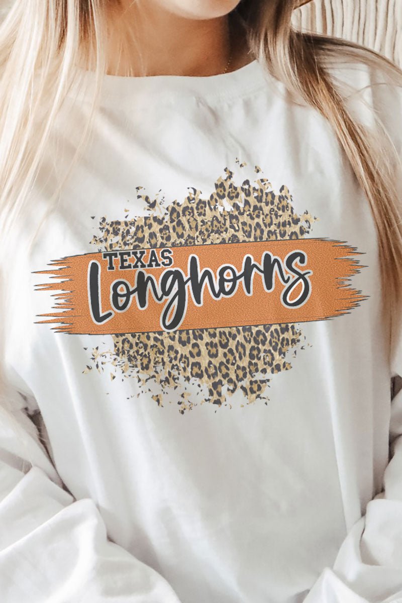 Unisex NuBlend Crew Longhorns Graphic Brush Sweatshirt for Cozy Wear