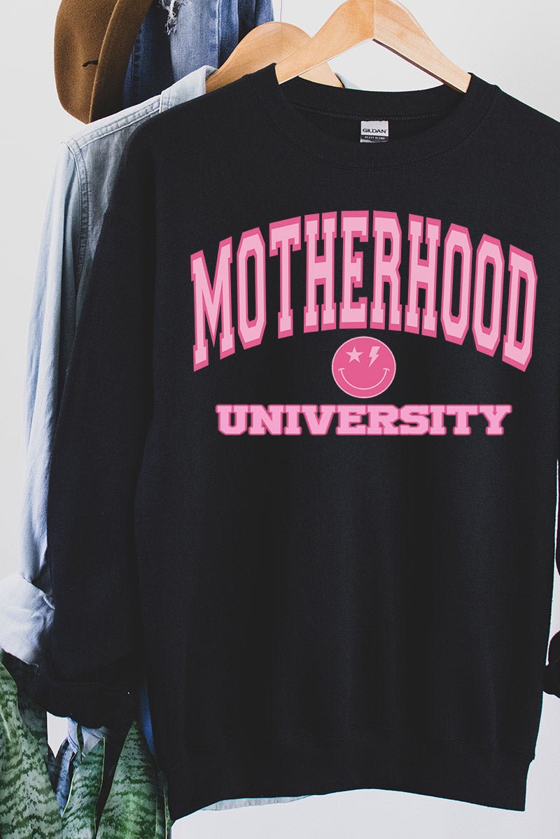 Motherhood University Heavy-duty Crew Neck Unisex Sweatshirt for Everyday Wear
