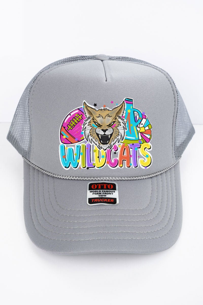 Colorful Otto Gray Foam Front Trucker Hat for Bright Wildcats