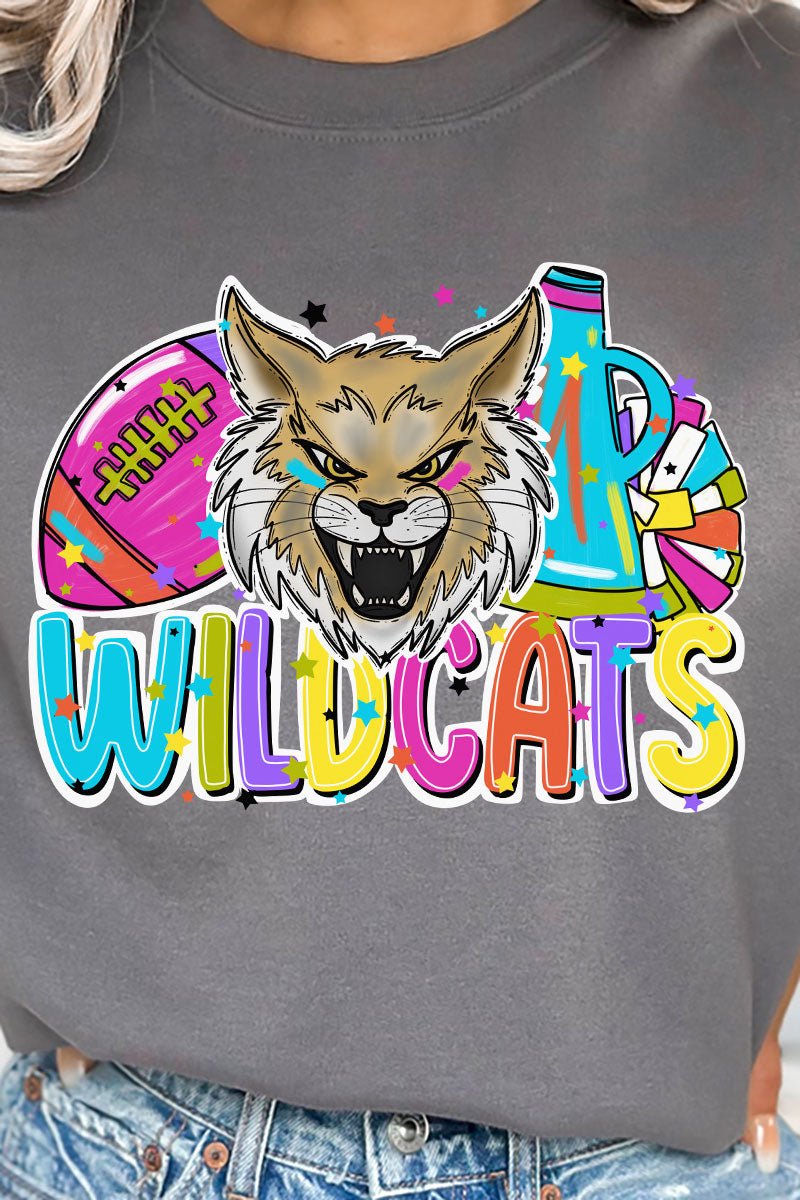 Colorful Unisex NuBlend Crew Sweatshirt with Bright Wildcat Design