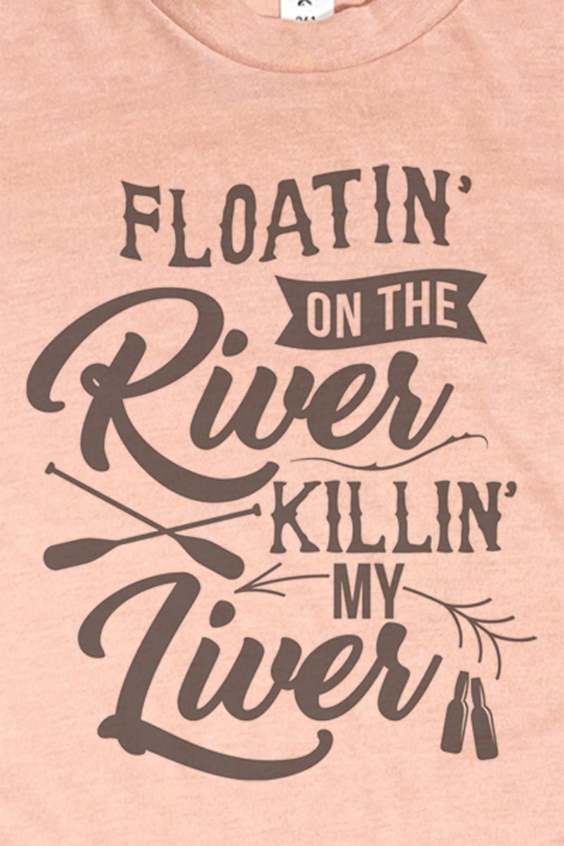 Unisex Poly-Rich Blend Graphic Tee with Vintage River and Liver Design