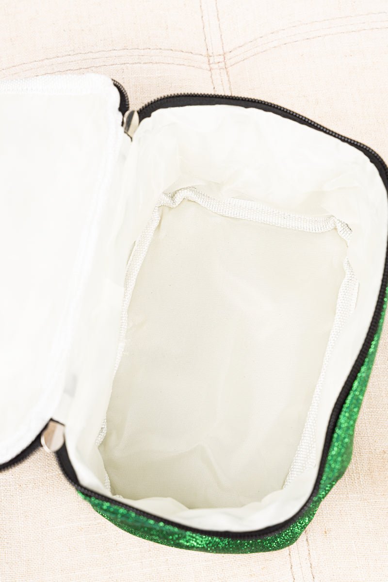 NGIL Stylish Green Glittery Glitz & Glam Makeup and Essentials Case