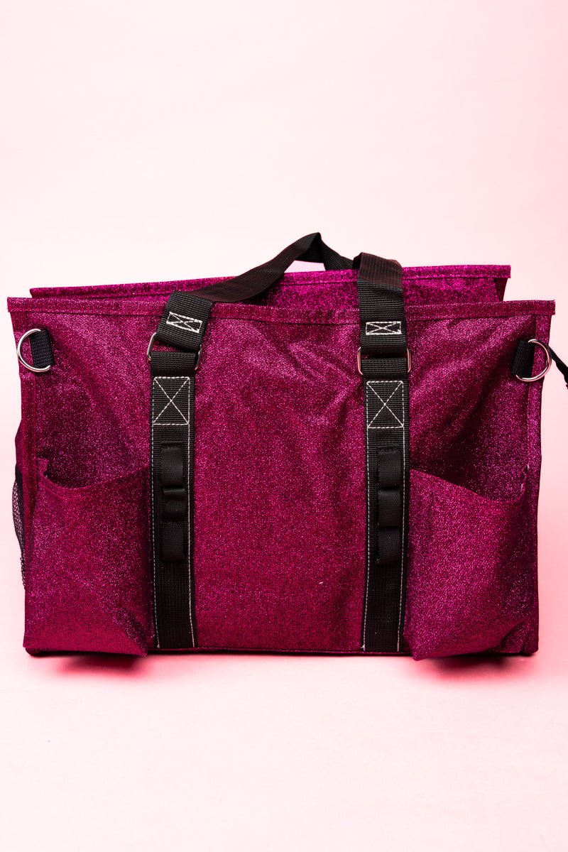 NGIL Fashionable Hot Pink Glittery Tote Bag for Organizing Your Essentials