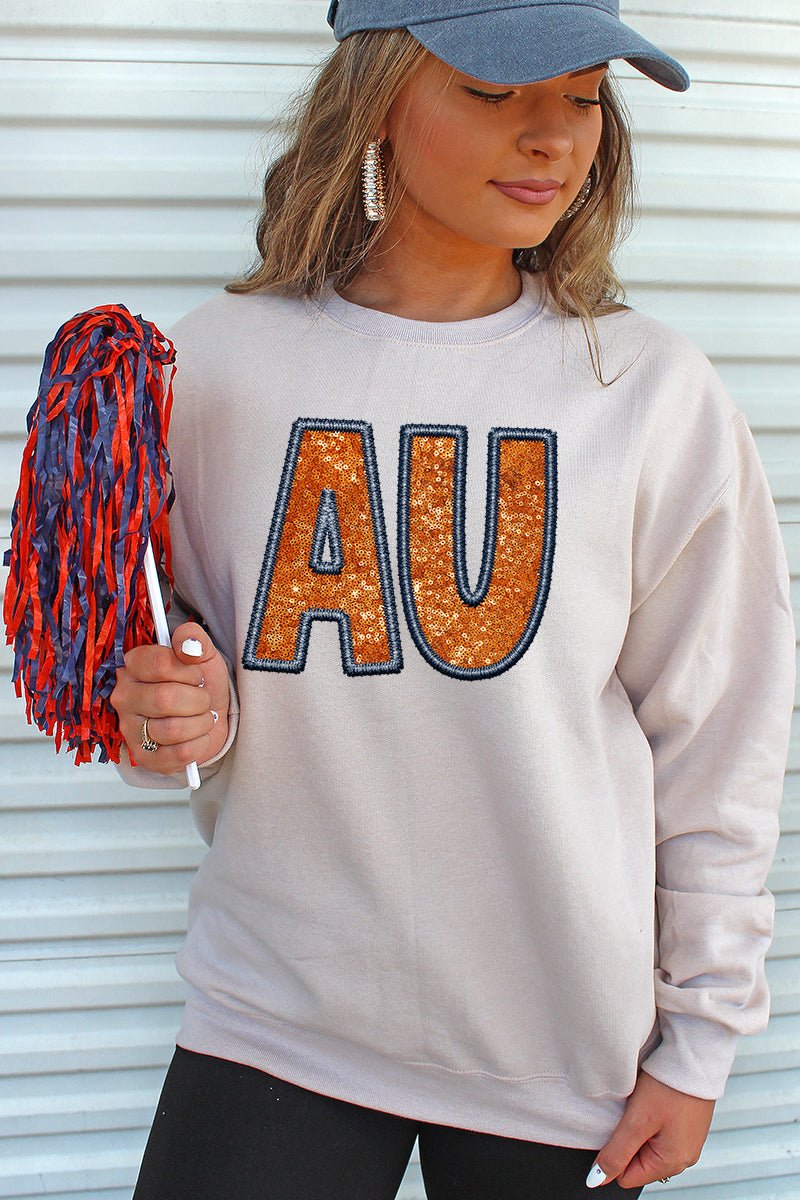 Unisex NuBlend Crew Sweatshirt with Faux Sequin-like Heat Transfer Design