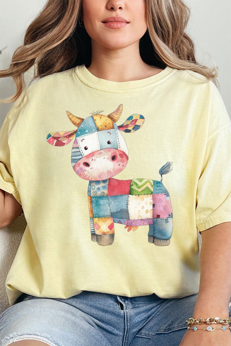 Adult Comfort Colors Faux Patchwork Ring-Spun Cotton Graphic Tee