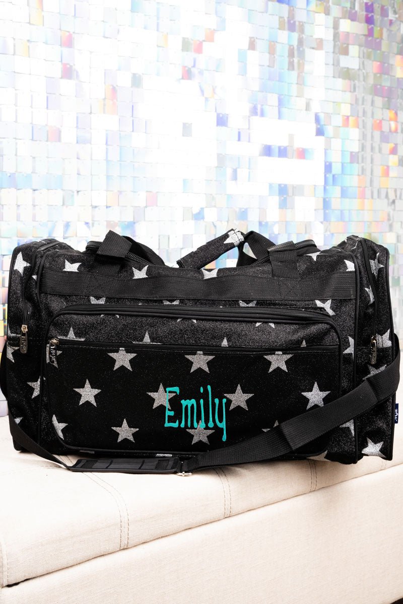 NGIL Fashionable Black Starry Glitz and Glamour Duffle Travel Bag with 23 - inch Size