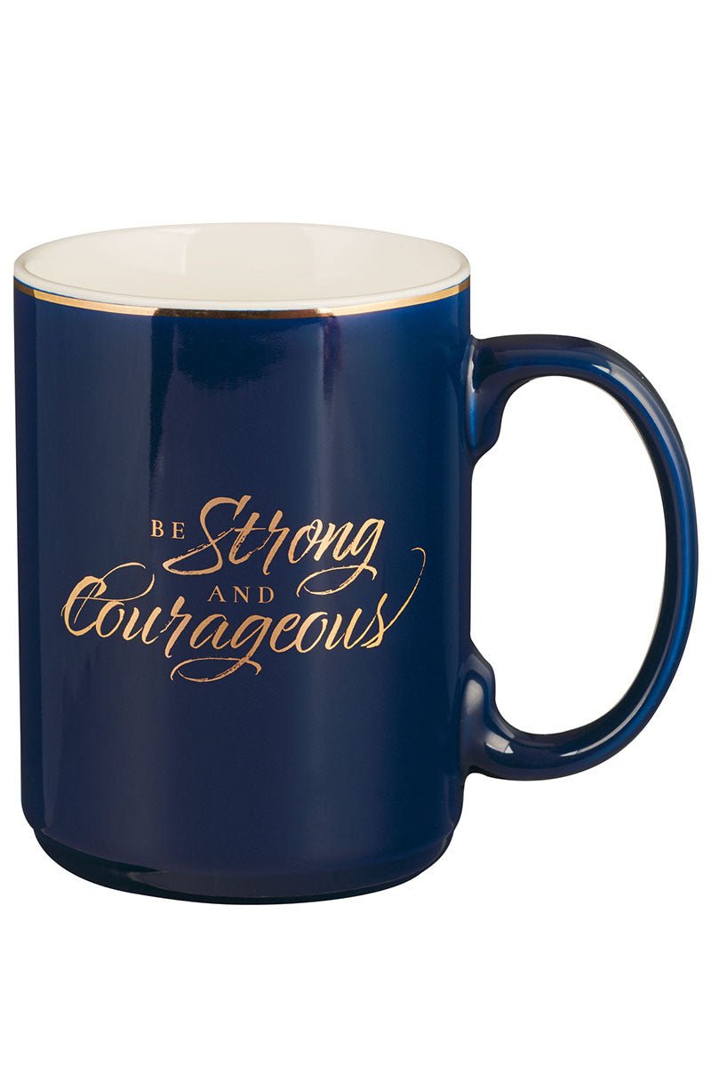 Inspirational Navy Ceramic Mug with Gold-Foiled Lettering