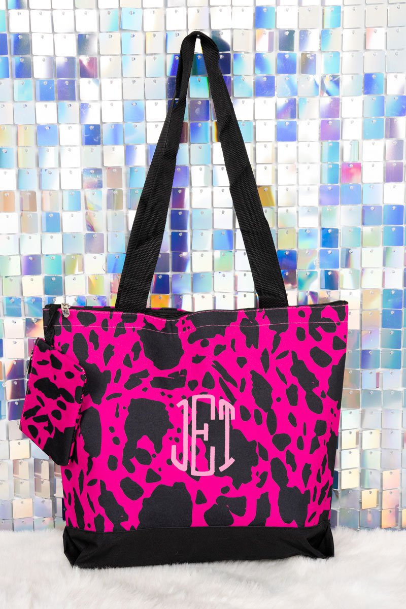 NGIL Hot Pink Tote Bag with Black Trim for Various Occasions