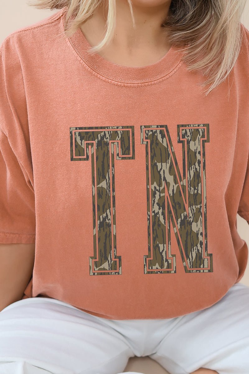 Adult Comfortable Camouflage TN Design Ring-Spun Cotton Graphic T-Shirt by Comfort Colors