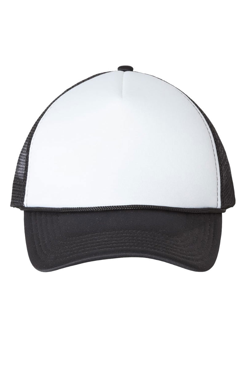 Fashionable Distressed Holly Jolly Foam Mesh-Backed Trucker Cap with Groovy Design