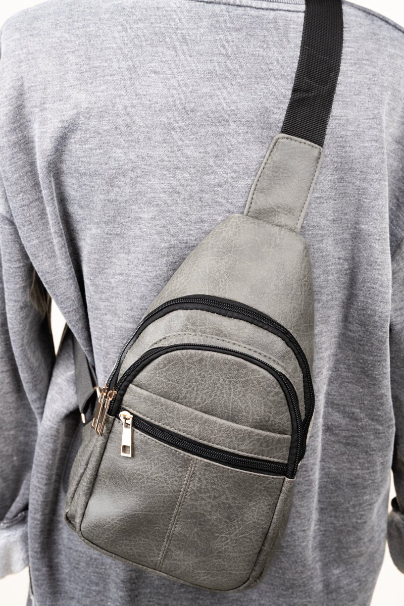NGIL Fashionable Dark Gray Compact Rylee-style Sling Backpack for Daily Use