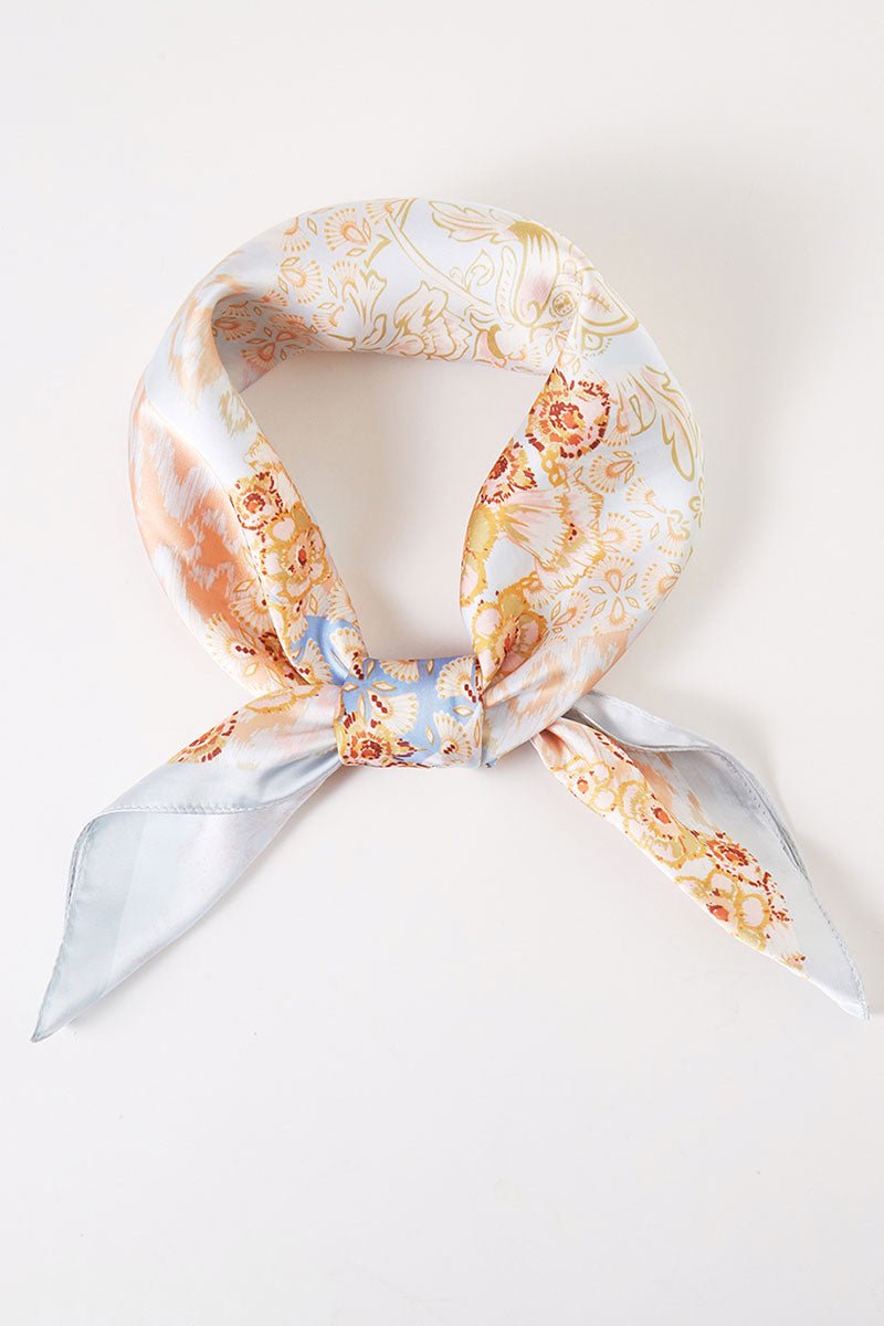 Dreamy Florence Aqua-Colored Soft Satin Square Scarf for Fashion Lovers