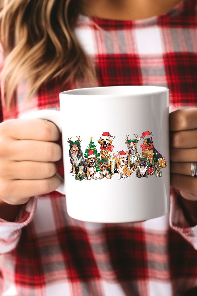 Decorative Christmas Themed Barking Up The Tree White Ceramic Mug for Beverage Sipping and Gifting