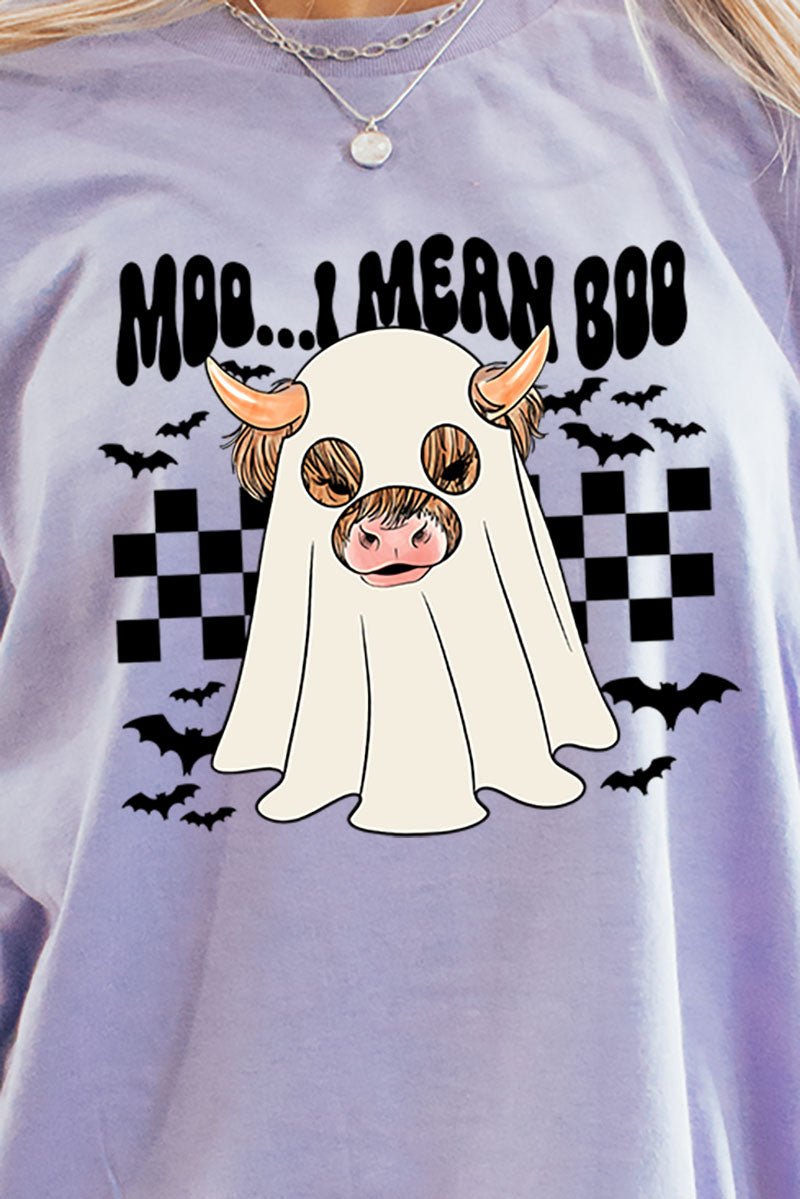 Cute Moo I Mean Boo Unisex Short Sleeve Relaxed Fit Graphic T-Shirt for All Ages