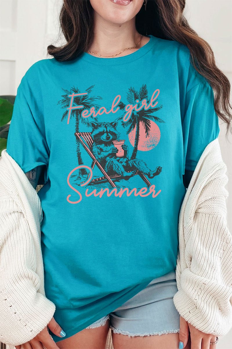 Feral Girl Summer Unisex Short Sleeve T-Shirt with Relaxed Fit for a Fun Look
