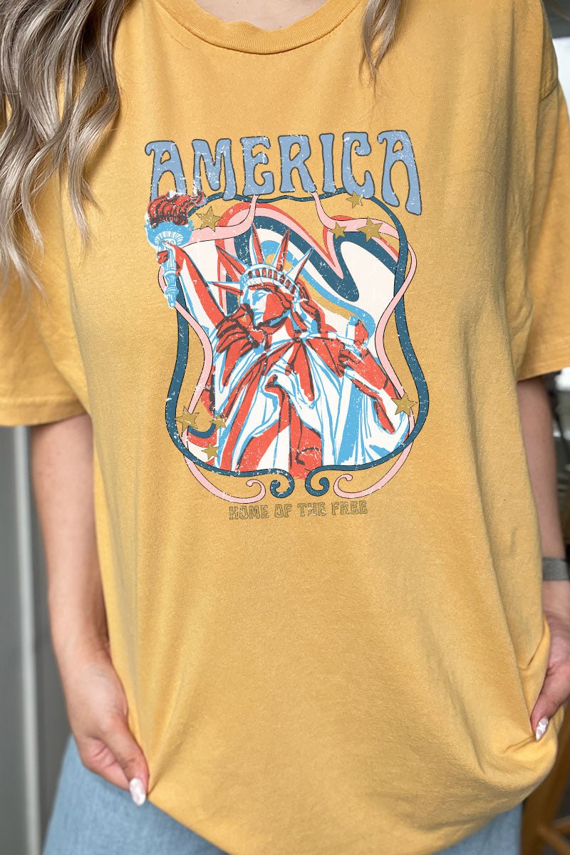 Vintage-Style America Home Of The Free Unisex Mineral-Washed T-Shirt