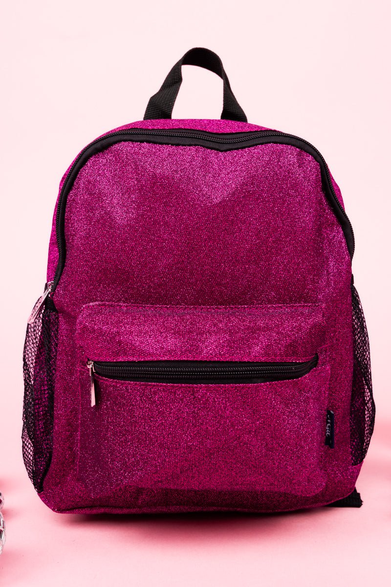 NGIL Petite Hot Pink Glittery Glam Lille Backpack for On - the - Go