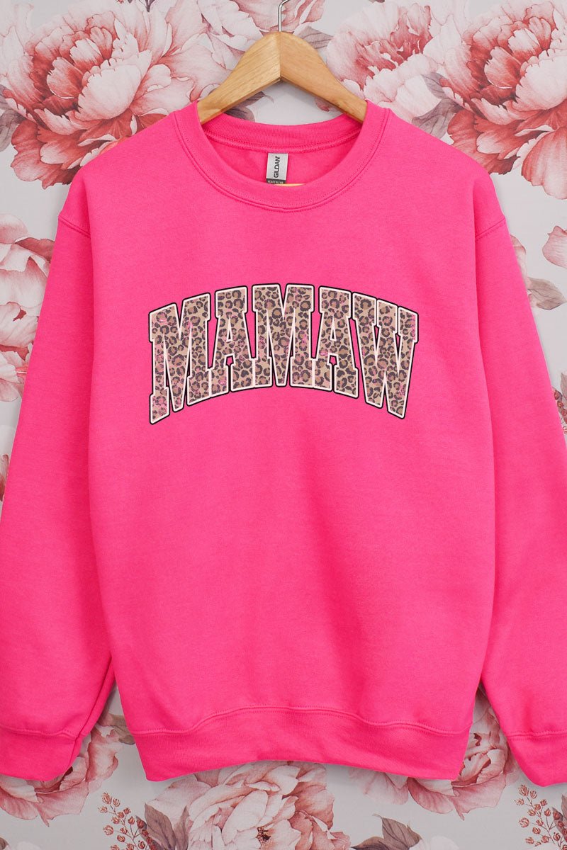 Unisex Arched Mamaw Leopard Print NuBlend Crew Neck Sweatshirt - A Comfortable and Stylish Apparel