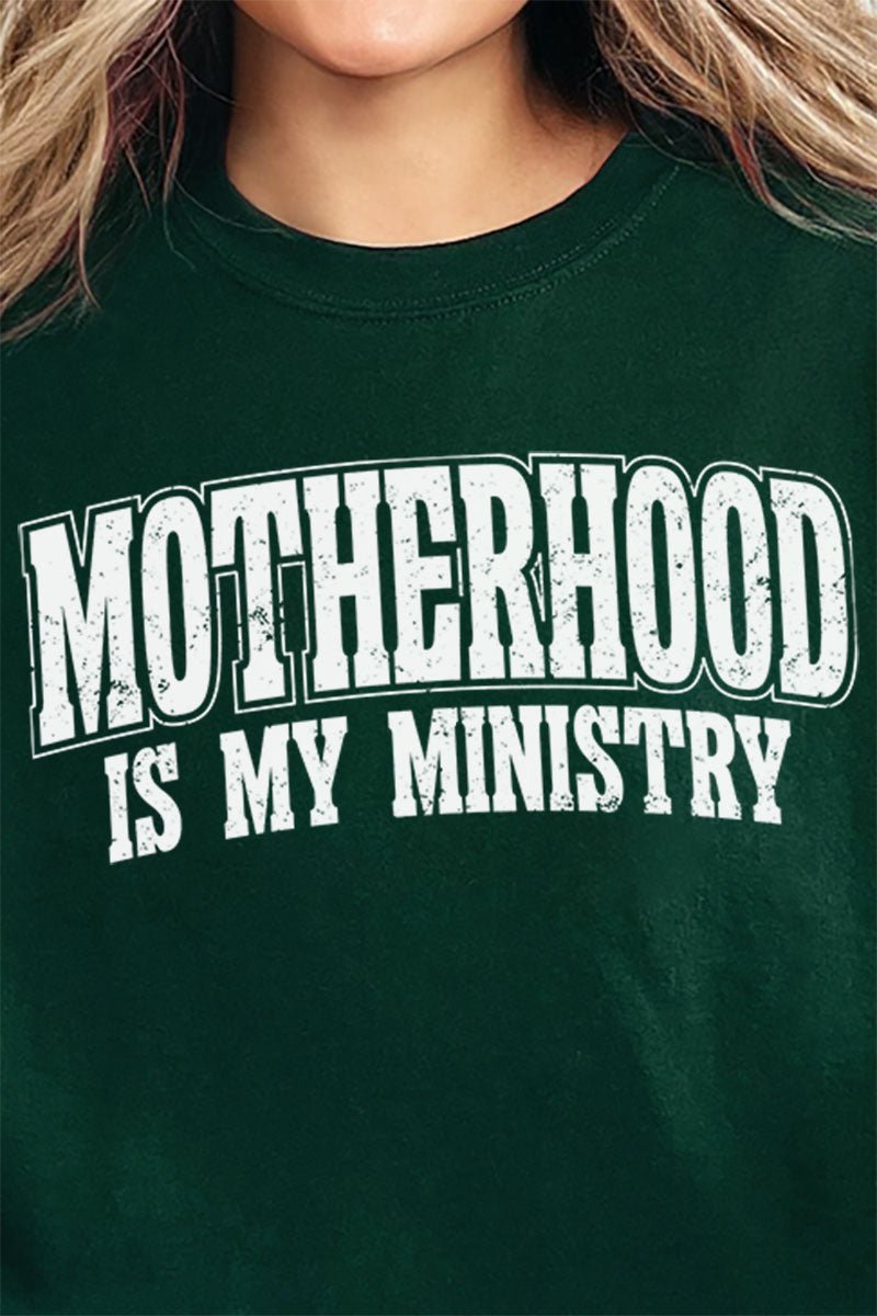 Unisex Motherhood Is My Ministry NuBlend Crew Neck Sweatshirt for All-Day Comfort
