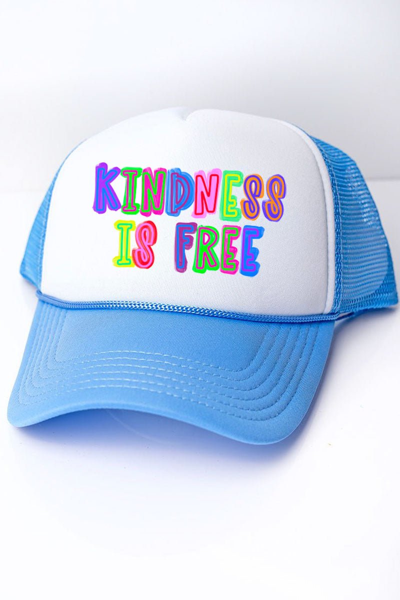Stylish Neon 'Kindness Is Free' Foam Front Mesh Back Trucker Cap for Fashionable Individuals
