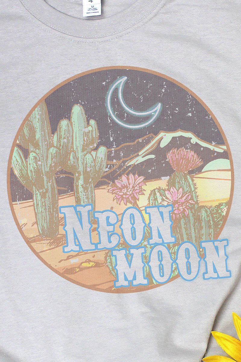 Comfortable Moisture-Wicking Neon Moon 50/50 Short Sleeve Tee with Vintage Print