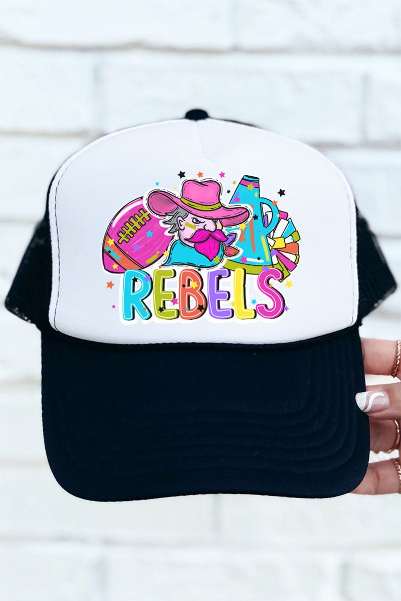 Bright Rebels Colorful Otto Fashionable Trucker Hat in Black with White Foam Front for Stylish Adults