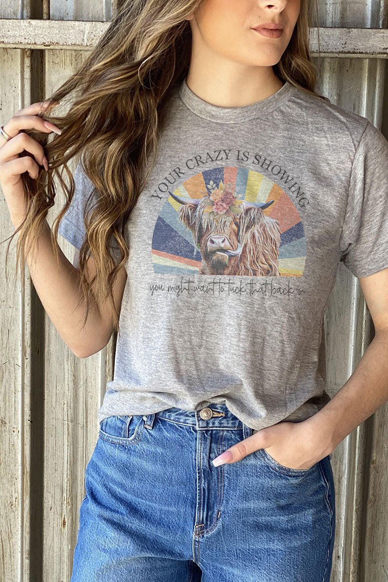 Unisex Poly-Rich Blend Tee with Crazy Floral Vintage Design