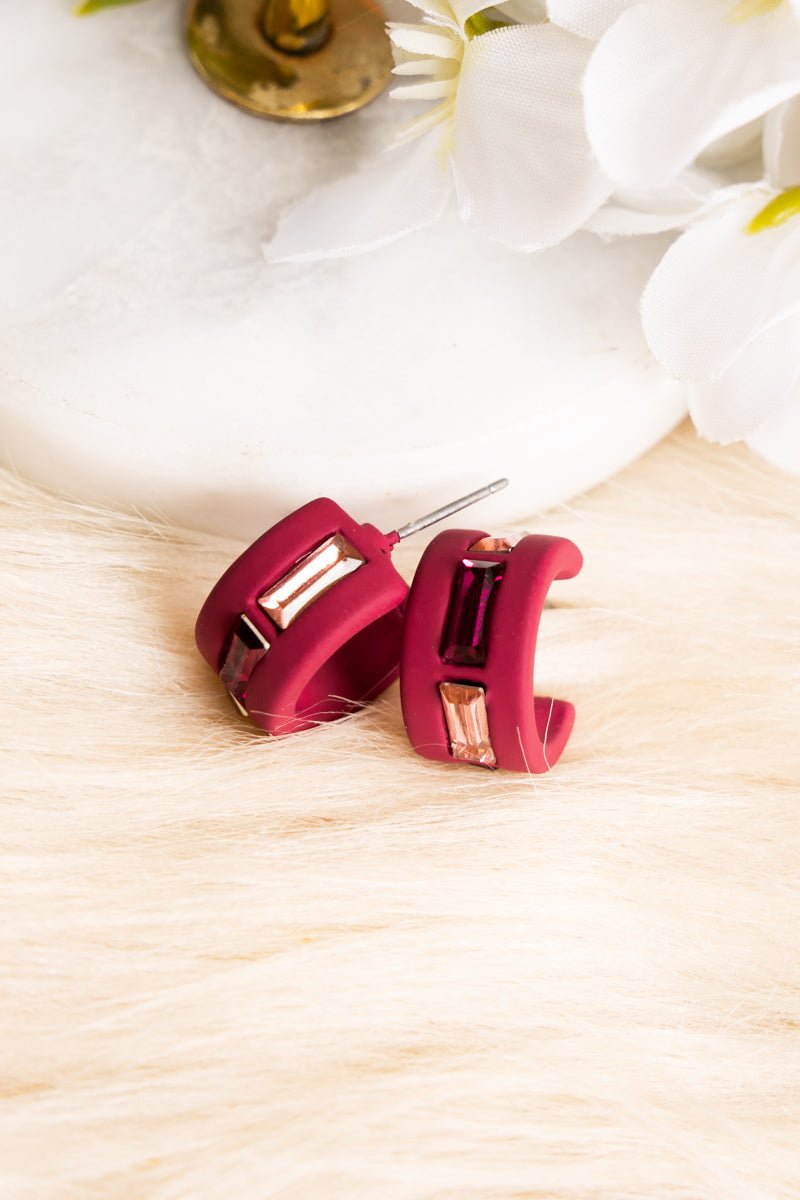 Stylish Fuchsia Light - Ray Hoop Earrings for Effortless Coolness