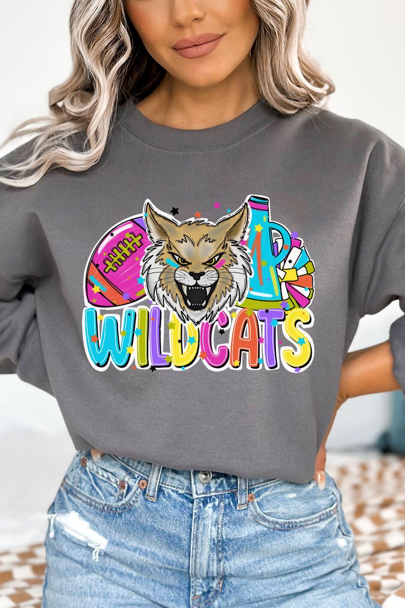 Colorful Unisex NuBlend Crew Sweatshirt with Bright Wildcat Design