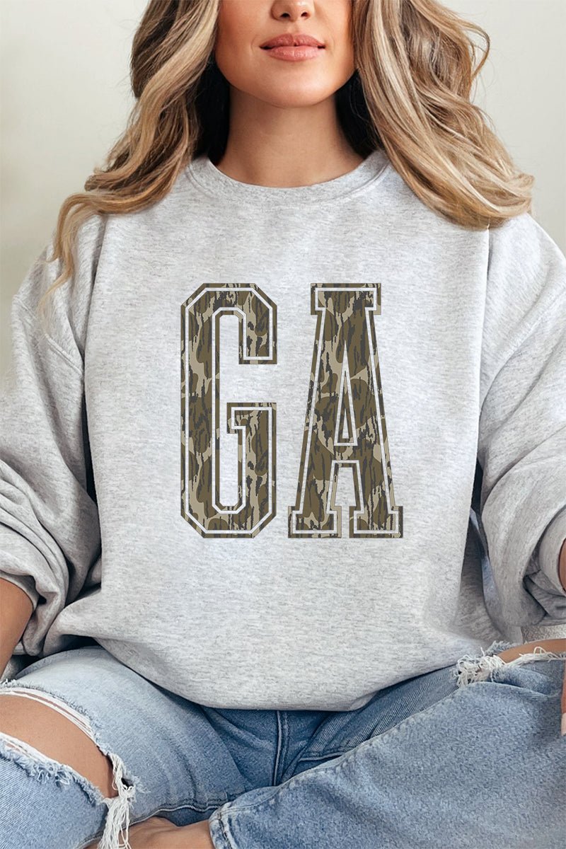 Unisex Camo GA NuBlend Crew Sweatshirt for Cozy Warmth